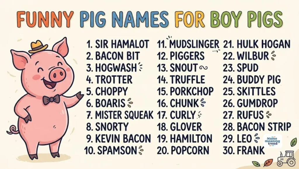 Funny Pig Names for Boy Pigs