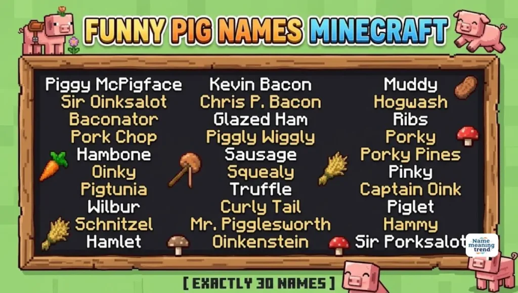 Funny Pig Names Minecraft
