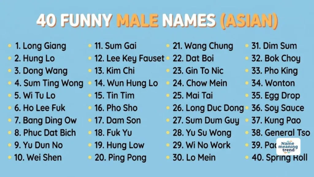 Funny Asian Names Male