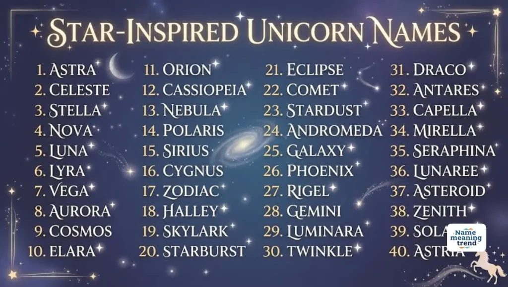 Star-Inspired Unicorn Names