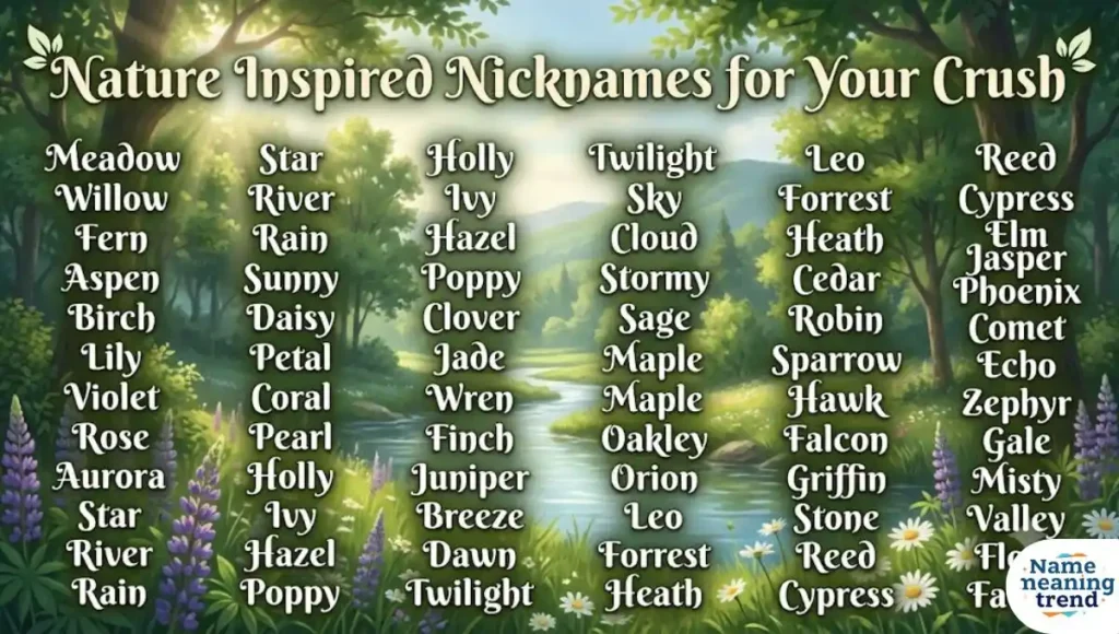 Nature Inspired Nicknames for Your Crush