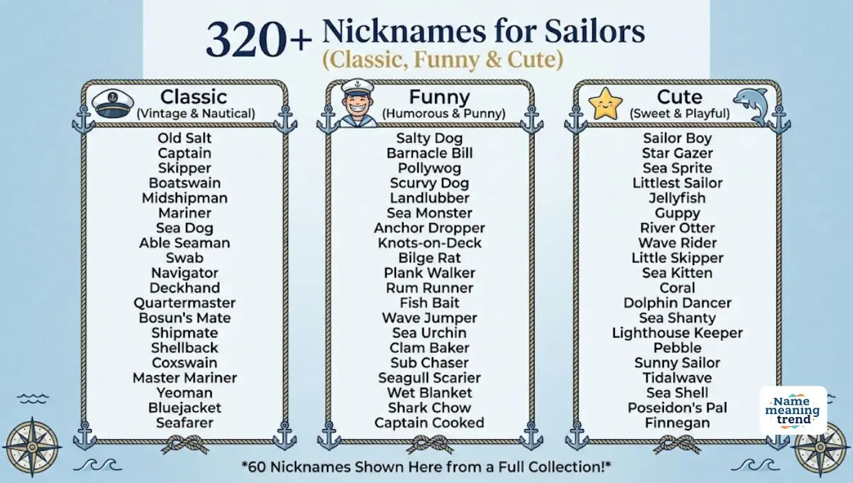 320+ Nicknames for Sailors (Classic, Funny & Cute)