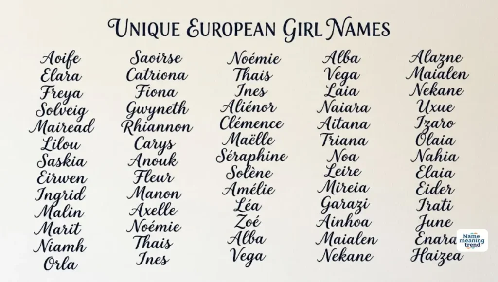 Unique European Girl Names