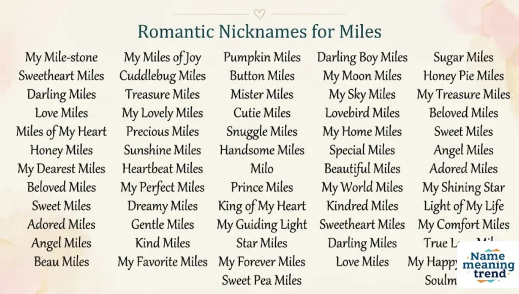 Romantic Nicknames for Miles