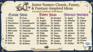 500+ Jester Names List: Classic, Funny & Fantasy-Inspired Ideas with Jester Names Generator