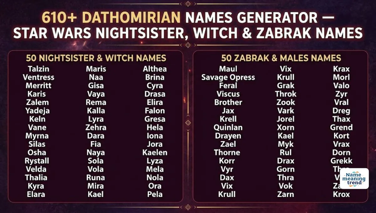 610+ Dathomirian Names Generator – Star Wars Nightsister, Witch & Zabrak Names