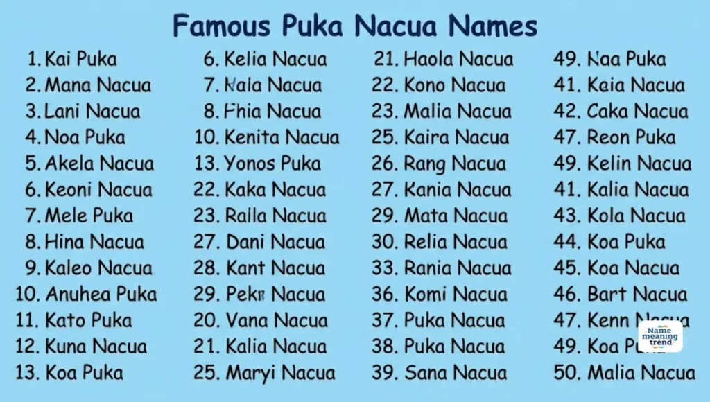 Famous Puka Nacua Names