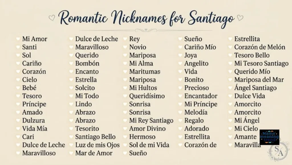 Romantic Nicknames for Santiago