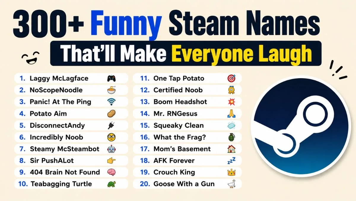 300+ Funny Steam Names That’ll Make Everyone Laugh