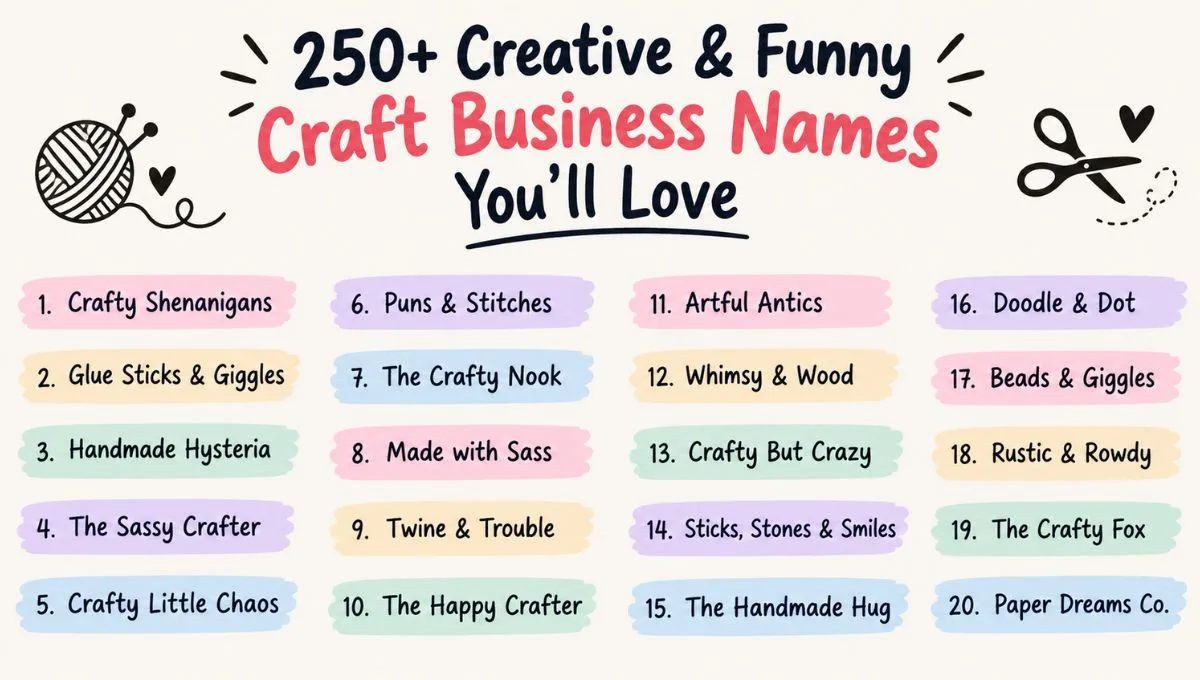 250+ Creative & Funny Craft Business Names You’ll Love