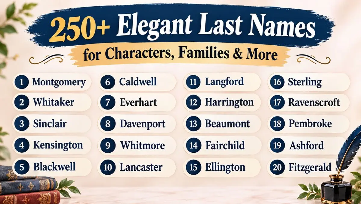 250+ Elegant Last Names for Characters, Families & More