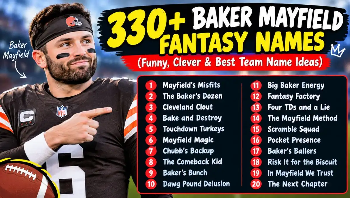 330+ Baker Mayfield Fantasy Names (Funny, Clever & Best Team Name Ideas)