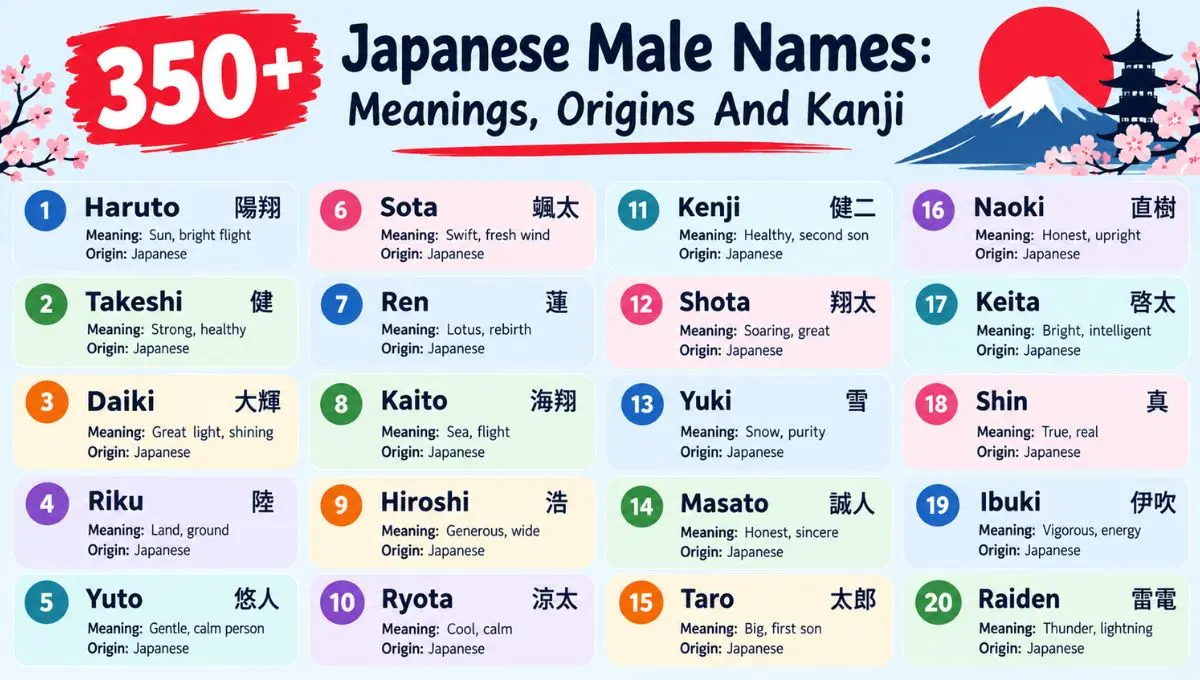 350+ Japanese Male Names: Meanings, Origins And Kanji