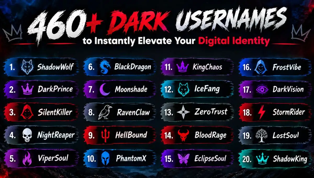 460+ Dark Usernames to Instantly Elevate Your Digital Identity