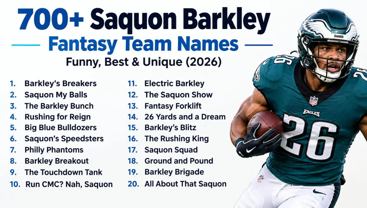 700+ Saquon Barkley Fantasy Names – Funny, Best & Unique (2026)