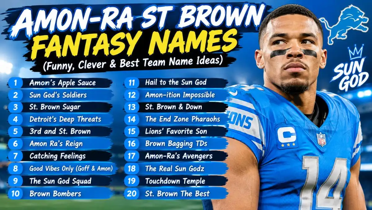 310+ Amon Ra St Brown Fantasy Names (Funny, Clever & Best Team Name Ideas)