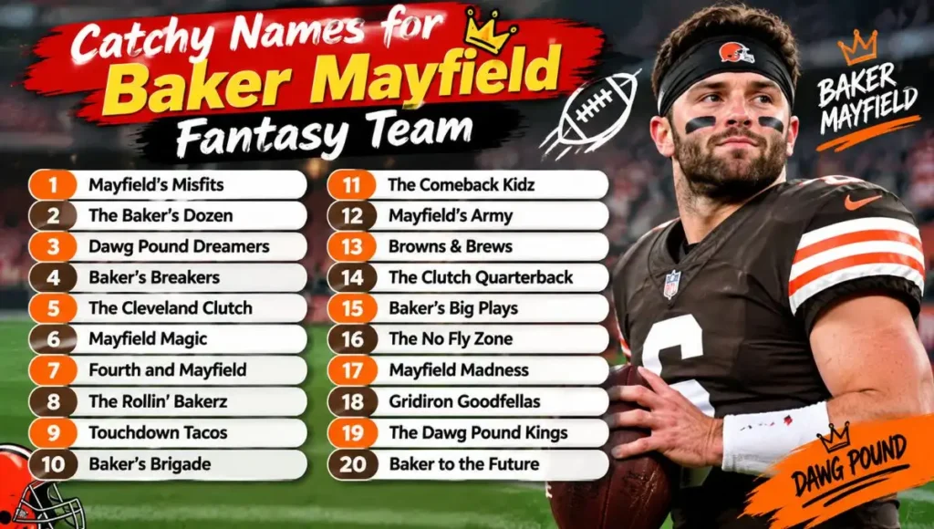 Catchy Names for Baker Mayfield Fantasy Team
