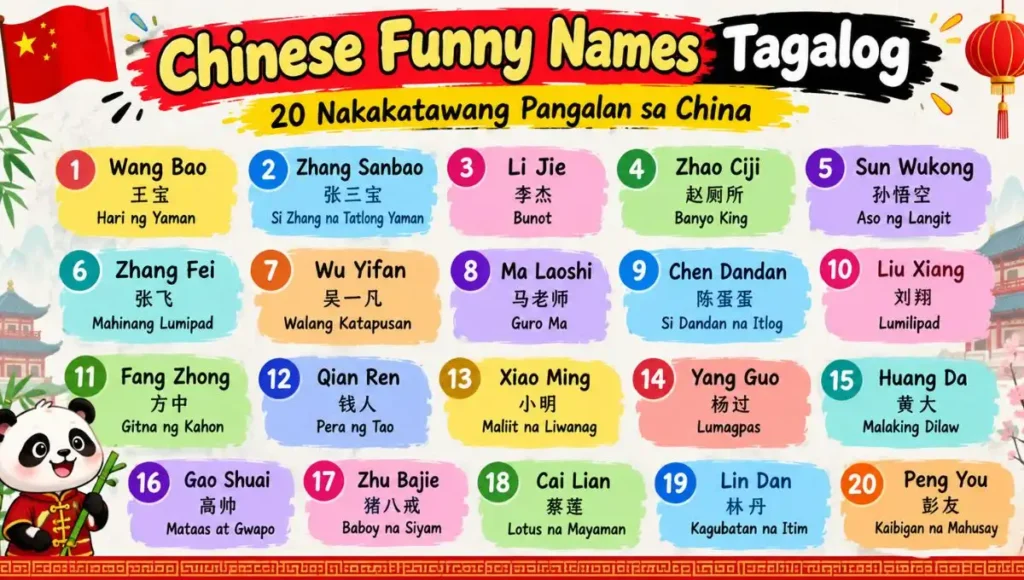 Chinese Funny Names Tagalog