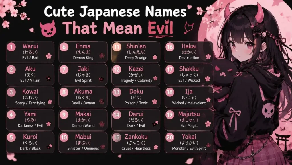 Cute Japanese Names That Mean Evil