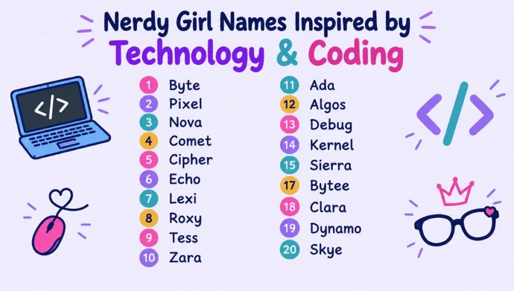 Nerdy Girl Names Inspired by Technology & Coding