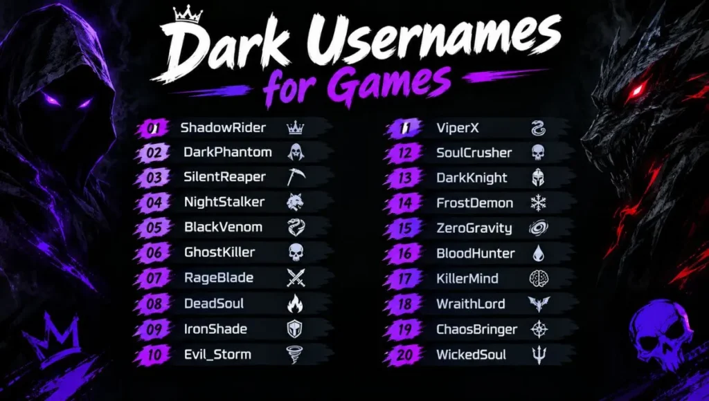 Dark Usernames for Games