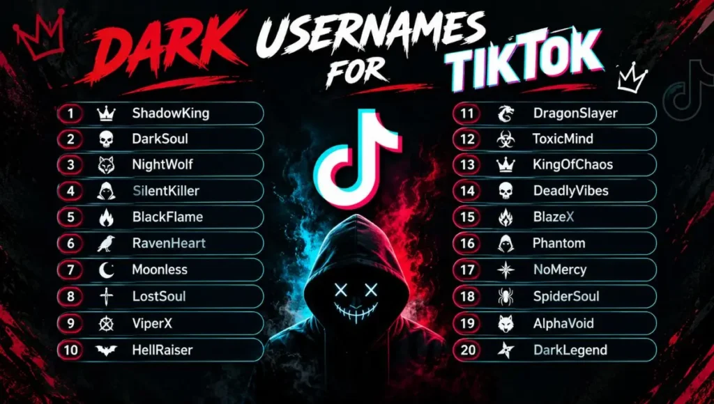 Dark Usernames for TikTok
