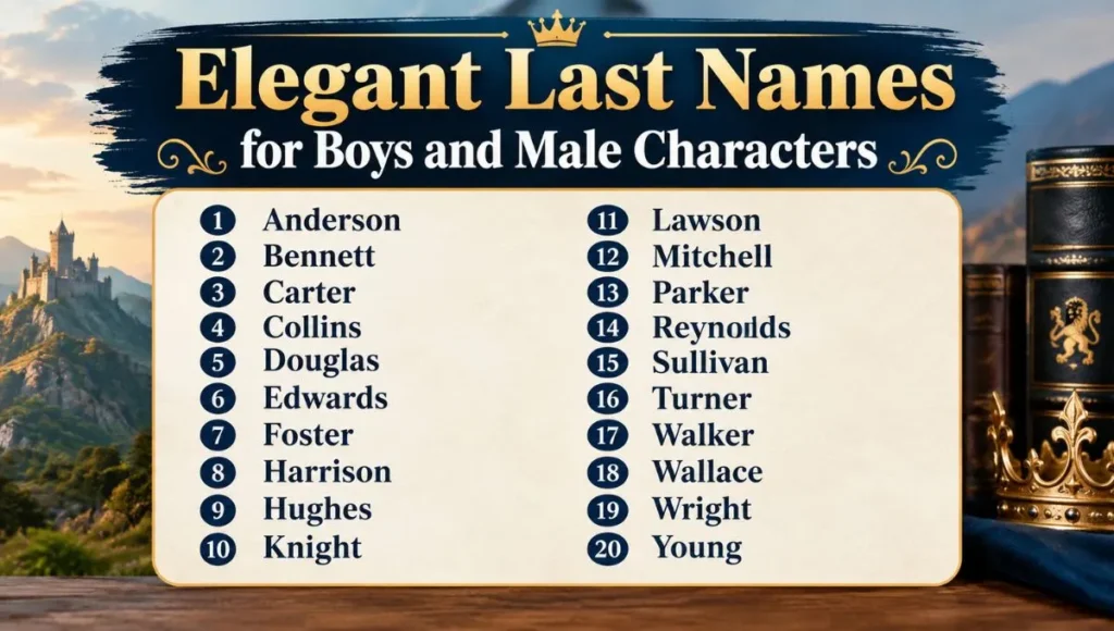 Elegant Last Names for Boys and Male Characters