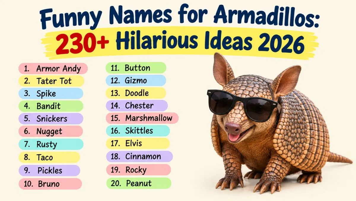 Funny Names for Armadillos: 230+ Hilarious Ideas 2026