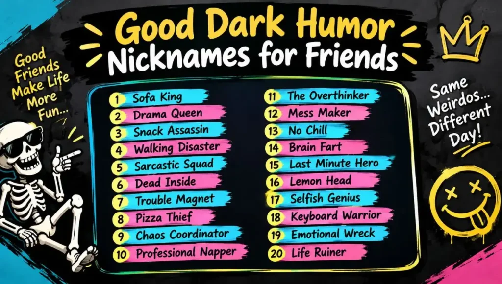 Good Dark Humor Nicknames for Friends