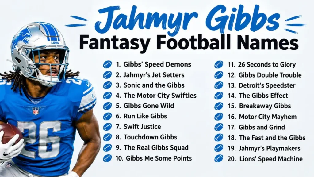 Jahmyr Gibbs Fantasy Football Names
