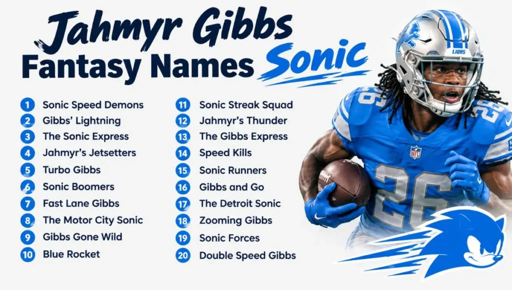 Jahmyr Gibbs Fantasy Names Sonic