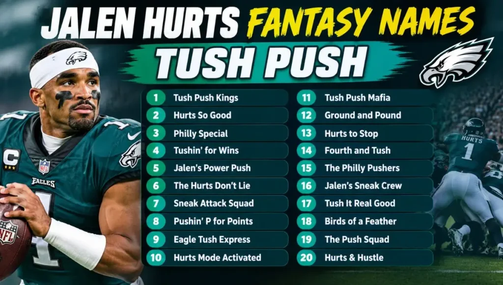 Jalen Hurts Fantasy Names Tush Push