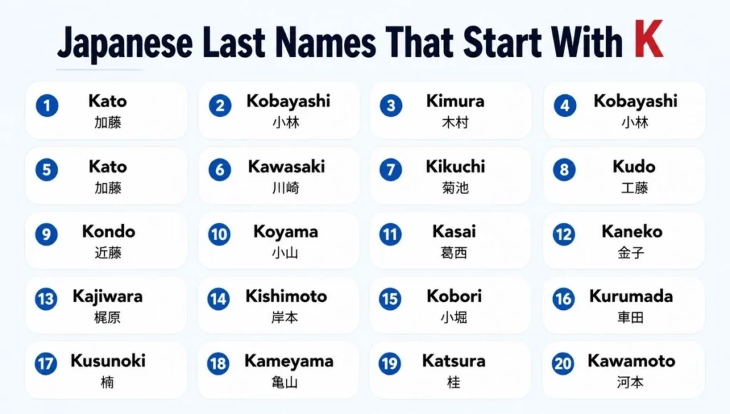 Japanese Last Names That Start With K