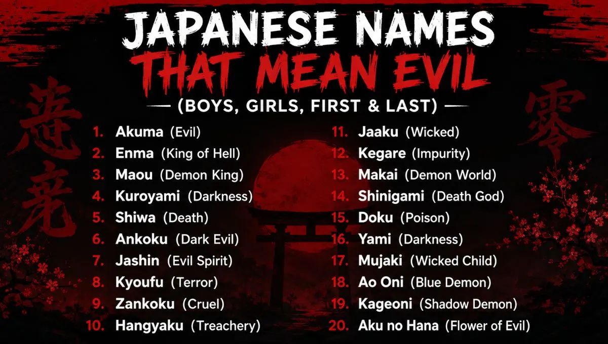 Japanese Names That Mean Evil (Boys, Girls, First & Last)