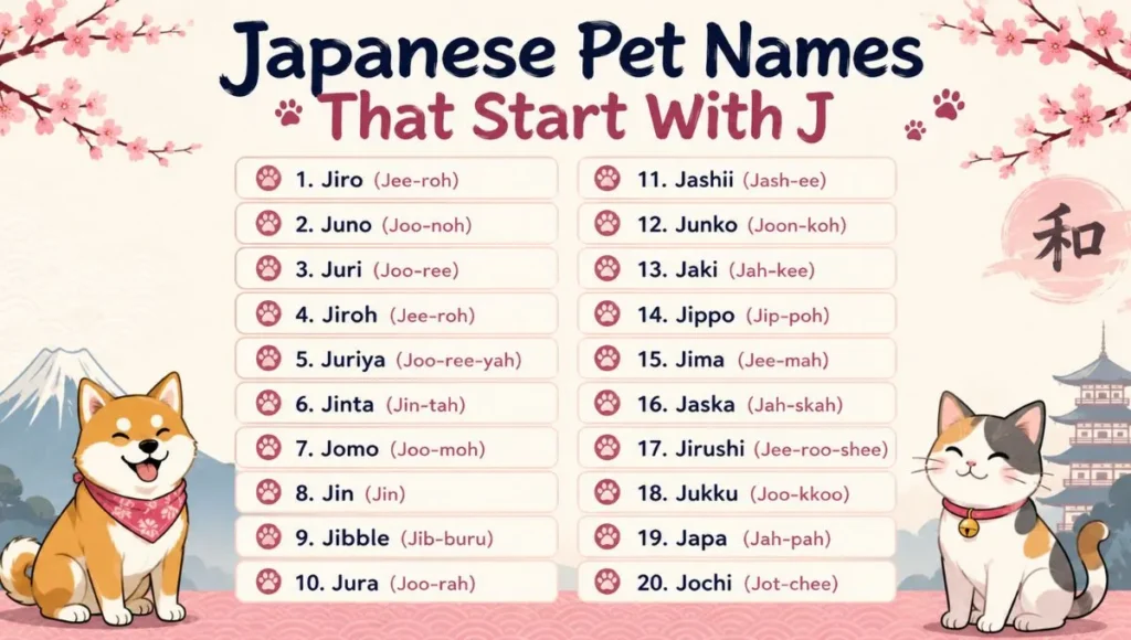 Japanese Pet Names That Start With J