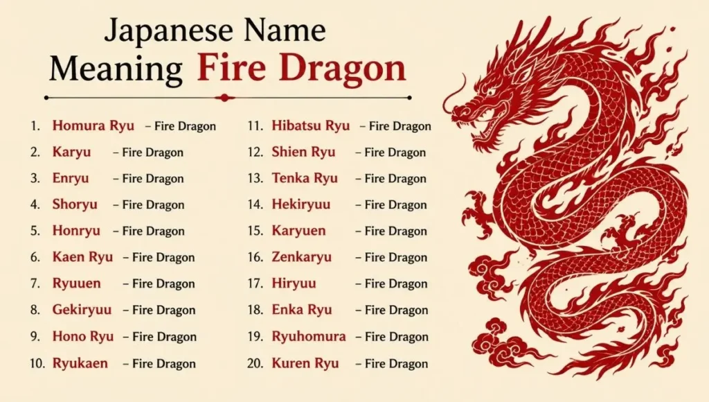 Japanese Name Meaning Fire Dragon