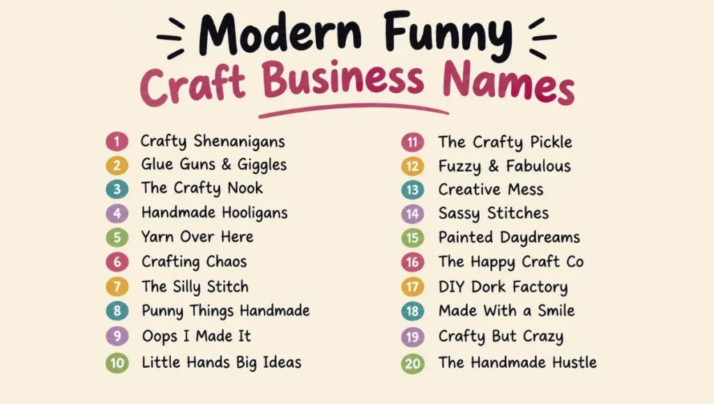 Modern Funny Craft Business Names