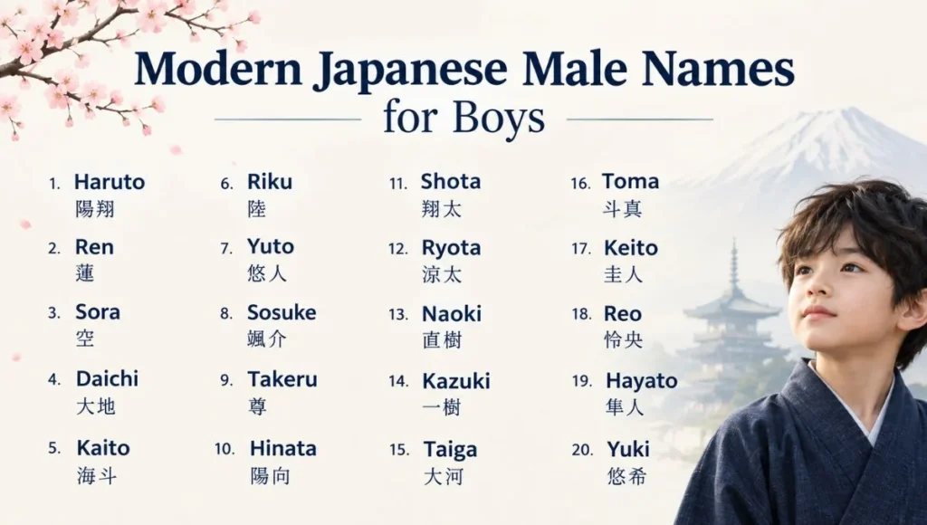 Modern Japanese Male Names for Boys