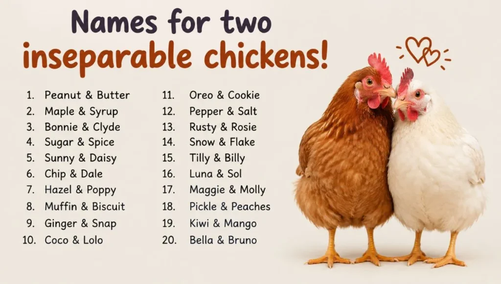 Names for two inseparable chickens!