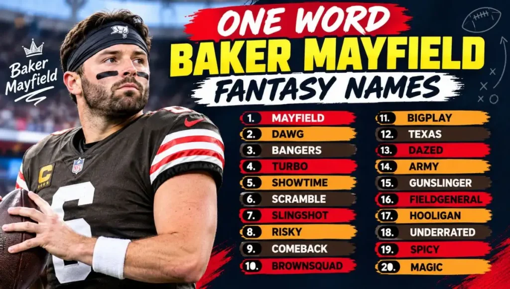 One Word Baker Mayfield Fantasy Names