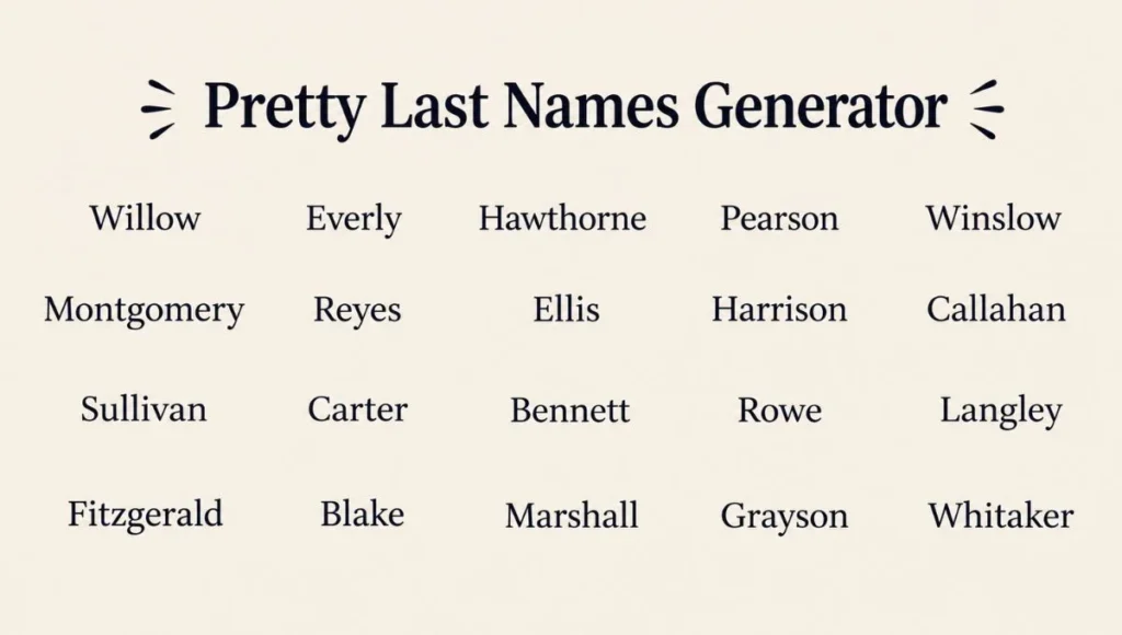 Pretty Last Names Generator