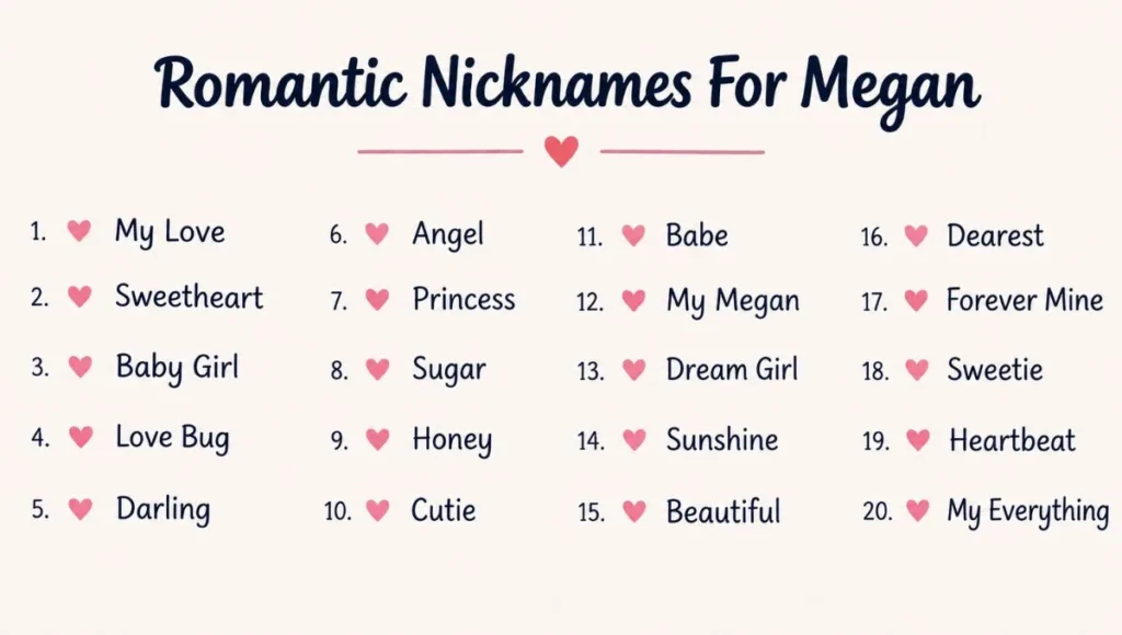 Romantic Nicknames For Megan