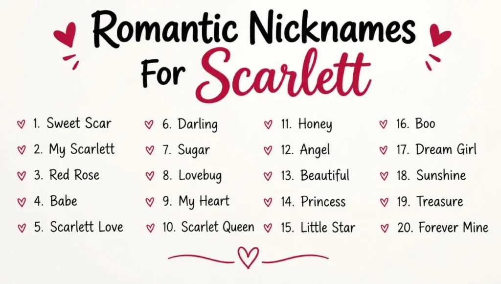 Romantic Nicknames For Scarlett