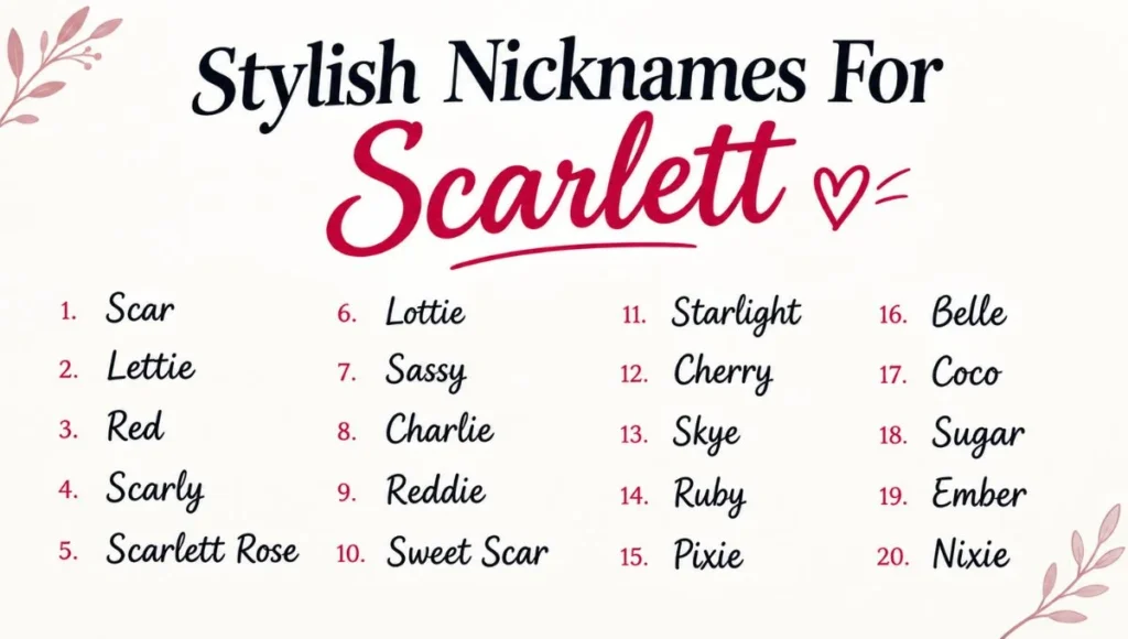 Stylish Nicknames For Scarlett