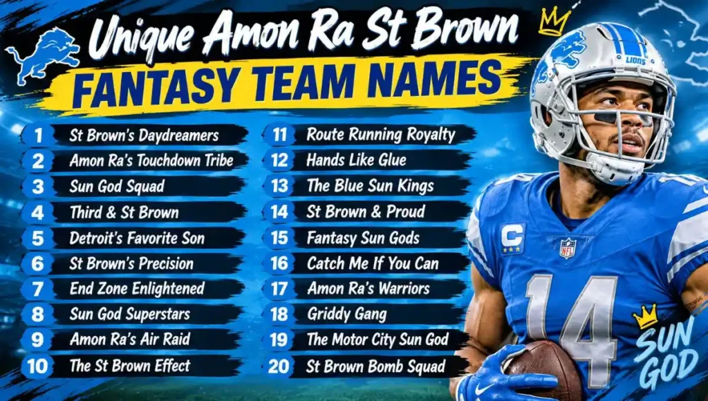 Unique Amon Ra St Brown Fantasy Team Names