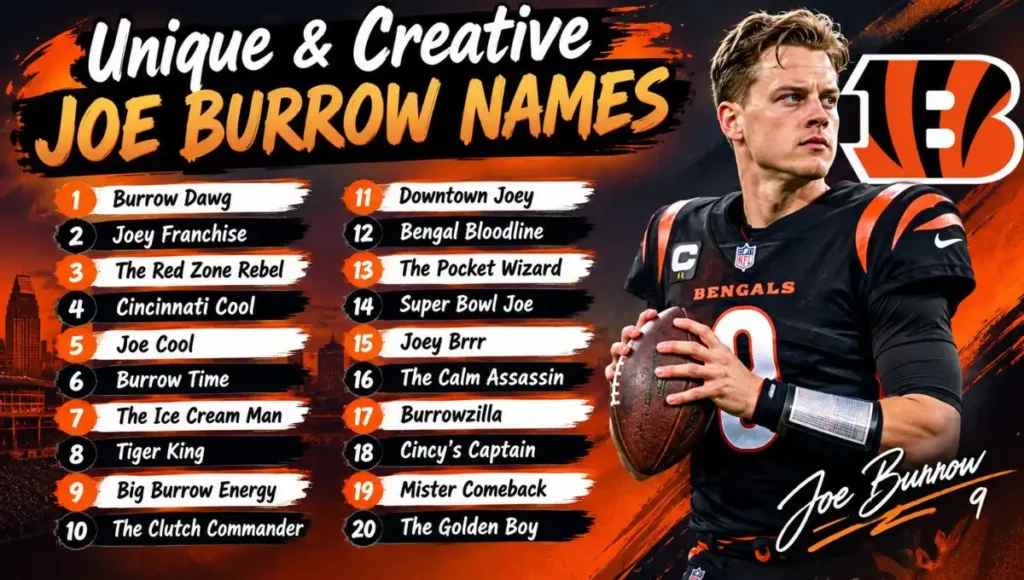 Unique & Creative Joe Burrow Names