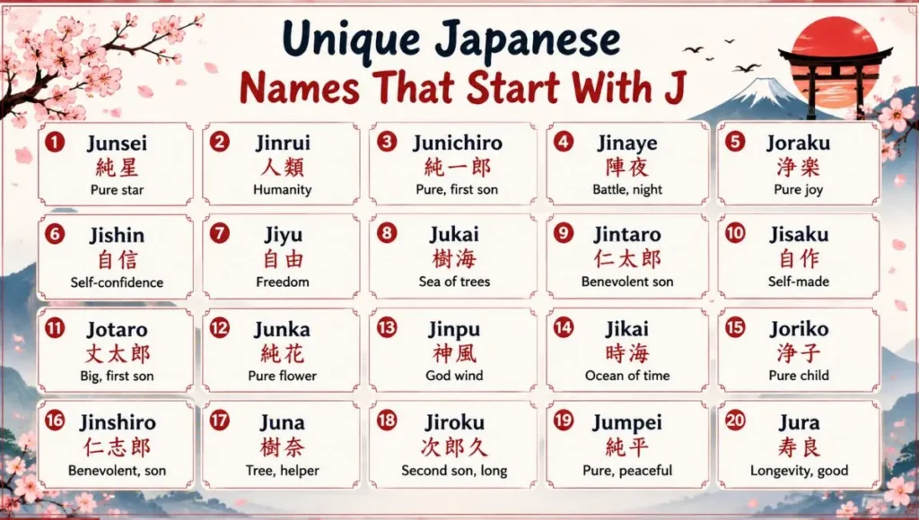 Unique Japanese Names That Start With J