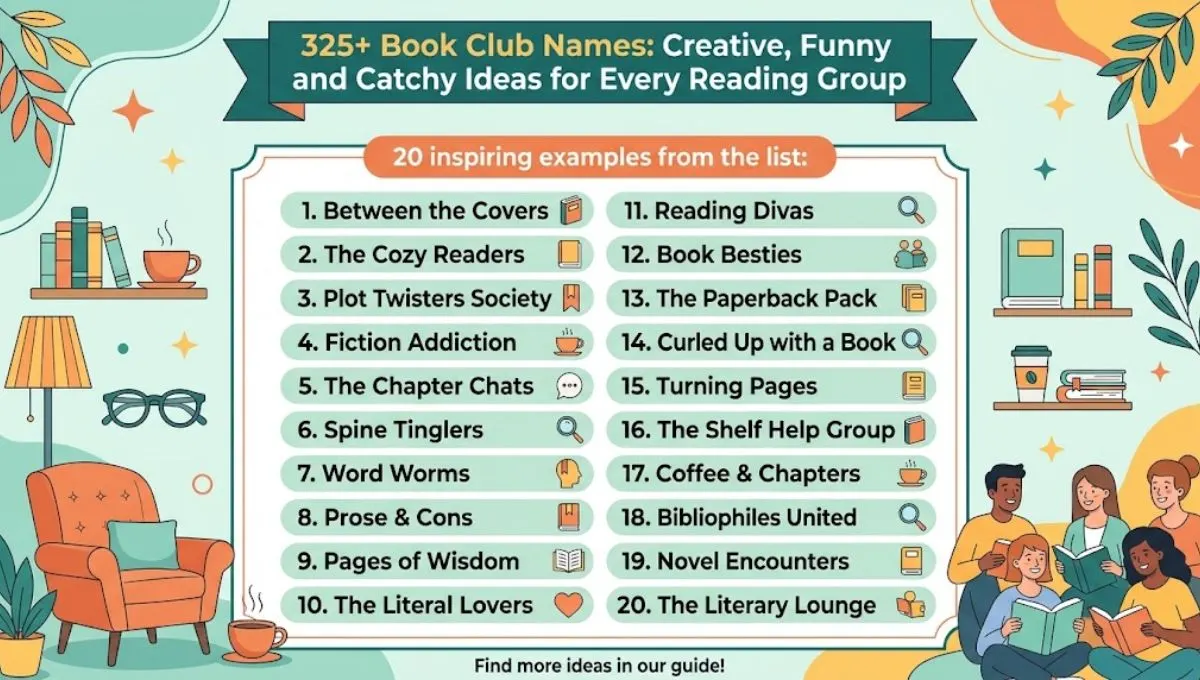 325+ Book Club Names: Creative, Funny and Catchy Ideas for Every Reading Group
