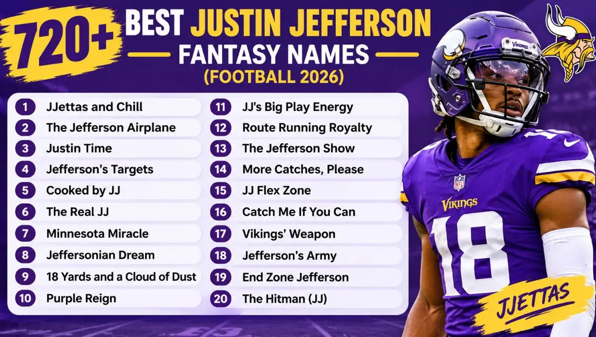 720+ Best Justin Jefferson Fantasy Names (Football 2026)