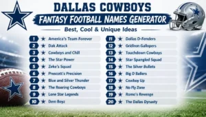 720+ Dallas Cowboys Fantasy Football Names Generator: Best, Cool & Unique Ideas